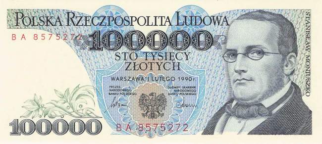 100000 Zloty Polen p154 1990